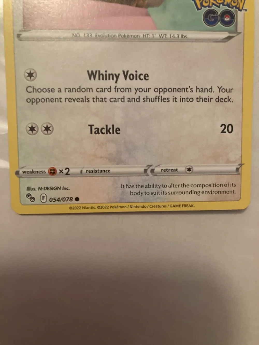 Pokemon Eevee Trading Card - Yellow Border, Brown Eevee